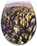 WC-Sitz ADOB "Downtown", bunt (bunt, grau), B:37cm H:5cm L:44cm, Duroplast, WC-Sitze,