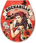 WC-Sitz ADOB "Rockabilly", bunt (rot, bunt), B:37cm H:5cm L:44cm, Duroplast,