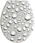 WC-Sitz ADOB "Wassertropfen", grau (wei&szlig;, grau), B:37cm H:5cm L:44cm, Duroplast,