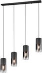 TRIO LEUCHTEN Pendelleuchte "ROBIN", grau (grau, rauchgrau), 4, &Oslash; 10cm H: 150cm, 1
