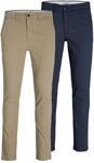 Chinohose JACK & JONES "SLIM FIT MARCO 2PCS", Herren, Gr. 28, L&auml;nge 32, beige,