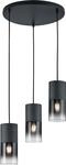 TRIO LEUCHTEN Pendelleuchte "ROBIN", schwarz (schwarz, rauchgrau), 3, &Oslash; 10cm H: