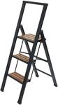 Trittleiter WENKO "Modell Alu-Design", schwarz (schwarz, schwarz), B:44cm H:127cm