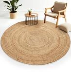 Teppich CARPETFINE "Nele Juteteppich Naturfaser", beige (natur), H:6mm &Oslash;:200cm,