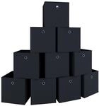 Faltbox VCM "10er Set Faltbox Klappbox Aufbewahrungsbox Boxas", schwarz, B:27cm