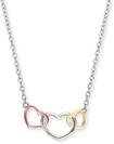 Kette mit Anh&auml;nger ENGELSRUFER "3 HERZEN TRICOLOR", rosa (silberfarben,