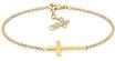 Armkette ELLI "Armband Kreuz Horizontal Schlicht 925 Silber" Gr. 180, gold,