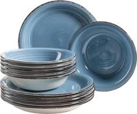 Tafelservice OTTO HOME "Teller Set, Geschirr-Set Bell Tempo", blau (dunkelblau), 12