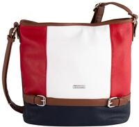 Hobo TOM TAILOR "Juna", Damen, Gr. B/H/T: 33cm x 28cm x 12,5cm, blau, Polyurethan,