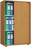 Aktenschrank VCM "B&uuml;roschrank Aktenschrank Schiebet&uuml;ren Lona 3fach", braun (buche),