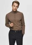 Troyer SELECTED "SLHBERG HALF ZIP CARDIGAN NOOS", Herren, Gr. XXL, beige, Strick,