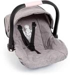 Puppen Autositz BAYER "rosa/goldfarben Schleife", grau (krone grau),