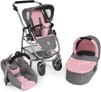 Kombi-Puppenwagen CHIC2000 "Emotion All In 3in1, Grau-Rosa", bunt (melange grau,