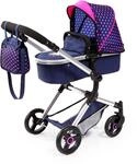 Kombi-Puppenwagen BAYER "Vario, Blau/Pink", bunt (blau, pink), Puppenwagen,