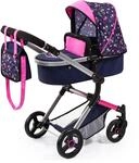 Kombi-Puppenwagen BAYER "Vario, Blau/Pink/Herzchen", bunt (blau, pink, herzchen),