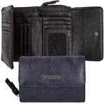 Geldb&ouml;rse TOM TAILOR "Elin", Damen, blau, Polyurethan, Strukturmuster, clean,