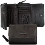 Geldb&ouml;rse TOM TAILOR "Elin", Damen, schwarz, Polyurethan, Strukturmuster, clean,