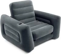 Luftsessel INTEX "Pull Out Chair", grau, Luftbetten, B/H/L: 117cm x 66cm x 224cm,
