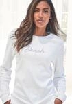 Sweatshirt BENCH. LOUNGEWEAR, Damen, Gr. 32/34, beige (ecru), Interlock,