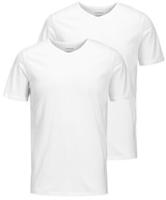 T-Shirt JACK & JONES "V-Neck", Herren, Gr. S, wei&szlig;, Jersey, Obermaterial: 100%