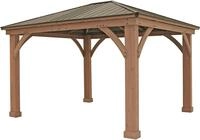 Holzpavillon WESTMANN "Devon 12x14", beige (braun, grau), B/H/T: 366cm x 317cm x