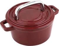 Fleischtopf CARL SCHMIDT SOHN "Alpen", rot (dunkelrot), H:7cm &Oslash;:14cm, T&ouml;pfe,