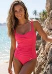 Badeanzug LASCANA "Saphir", Damen, Gr. 46, Cup C, rot, Polyamid, unifarben,