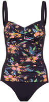 Badeanzug LASCANA "Malia", Damen, Gr. 38, Cup E, grau (anthrazit, bedruckt),