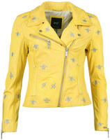 Bikerjacke MAZE "Lederjacke Blackridge", Damen, Gr. S, gelb (lemon),...