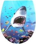 WC-Sitz ADOB "3 D Hai", bunt, B:36cm L:45,5cm, Thermoplast, WC-Sitze, WC-Sitz,