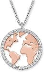 Kette mit Anh&auml;nger ENGELSRUFER "WELT BICOLOR", rosa (silberfarben, ros&eacute;goldfarben,