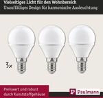 PAULMANN LED-Leuchtmittel "Tropfen 4W E14 230V Warmwei&szlig; 3er-Pack", Energieeffizienz:
