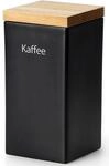 Kaffeedose CONTINENTA, braun (schwarz, holzfarben), B:10cm H:21cm L:10cm, Keramik,