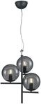 TRIO LEUCHTEN Pendelleuchte "Pure", schwarz (anthrazit rauchgrau), 3, &Oslash; 16cm H: