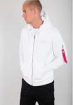 Kapuzensweatjacke ALPHA INDUSTRIES "Back Print Zip Hoody", Herren, Gr. XL, wei&szlig;,