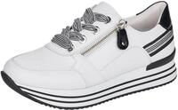 Plateausneaker REMONTE, Damen, Gr. 45, schwarz-wei&szlig; (wei&szlig;, schwarz), Leder,...
