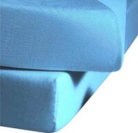 Spannbettlaken FLEURESSE "Ines hochwertiger Jersey aus reiner Baumwolle", blau