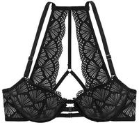 Push-up-BH LASCANA "Sienna", Damen, Gr. 80, Cup C, schwarz, Spitze, Obermaterial: 60%