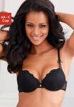 Push-up-BH LASCANA, Damen, Gr. 85, Cup A, schwarz, Spitze, Obermaterial: 92%