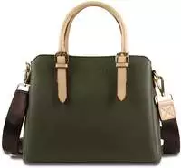 Henkeltasche BUGATTI "ELLA", Damen, Gr. B/H/T: 28cm x 20cm x 12cm onesize, gr&uuml;n,