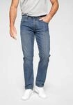 Straight-Jeans WRANGLER "Red Kabel", Herren, Gr. 36, L&auml;nge 34, grau (mid, stone),