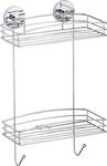 Duschablage WENKO "Wandregal", silber (chrom), B:15,5cm H:44cm T:26cm, Stahl, Regale,