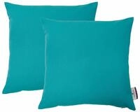 Dekokissen TOM TAILOR HOME "Dove" Gr. 2, blau (petrol, unifarben), B:48cm L:48cm,