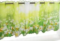 Scheibengardine DELINDO LIFESTYLE "Margeriten" Gr. 1, gr&uuml;n, B:115cm H:45cm, Voile,