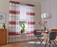 Gardine OTTO HOME "Jay, &Ouml;sen, transparent, 2er-Set, Querstreifen" Gr. 1, rot,