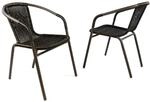 Gartenstuhl VCM "Bistro Stuhl - Rattangeflecht", braun, Obermaterial: 100% Kunststoff