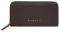 Geldb&ouml;rse BUGATTI "ELLA", Damen, braun (dunkelbraun), Kunstfaser, leicht gl&auml;nzend,