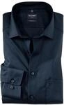 Businesshemd OLYMP "Luxor modern fit", Herren, Gr. 38, N-Gr, blau (nachtblau), Web,