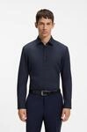 Langarmhemd HUGO "Kenno", Herren, Gr. 40, N-Gr, blau (navy413), Web,...