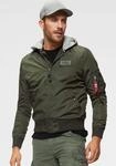 Bomberjacke ALPHA INDUSTRIES "MA-1 TT HOOD", Herren, Gr. S, gr&uuml;n (olivgr&uuml;n),...